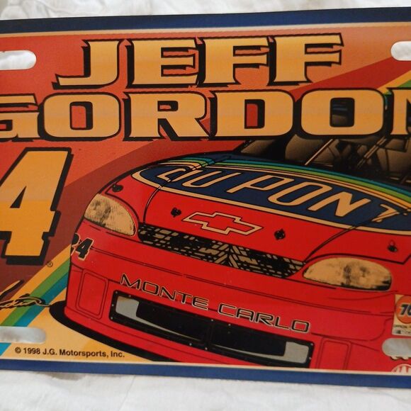 Vintage 1998 Jeff Gordon #24 Fan Fueler Dupont Nascar Plastic License Plate - Picture 4 of 5